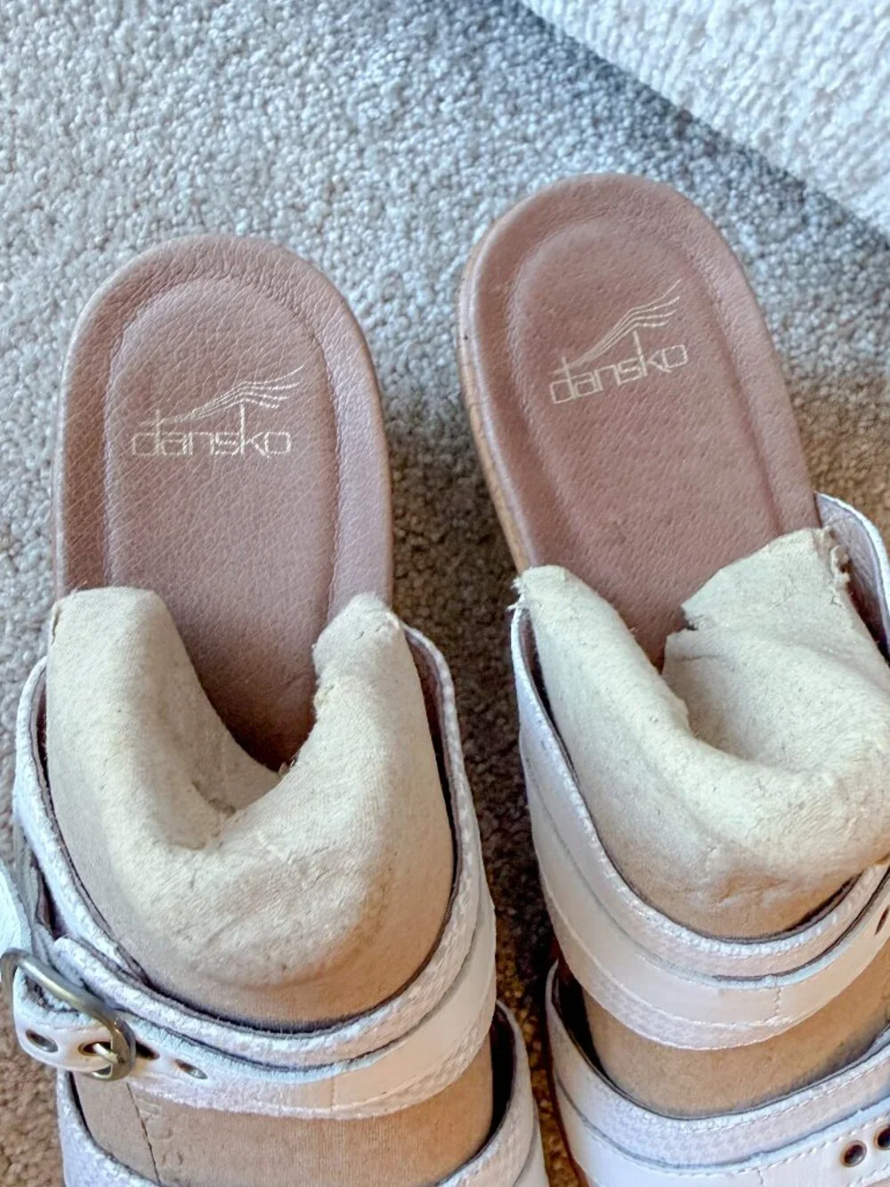 Dansko Women's Jessie White Leather Sandals - Size 40